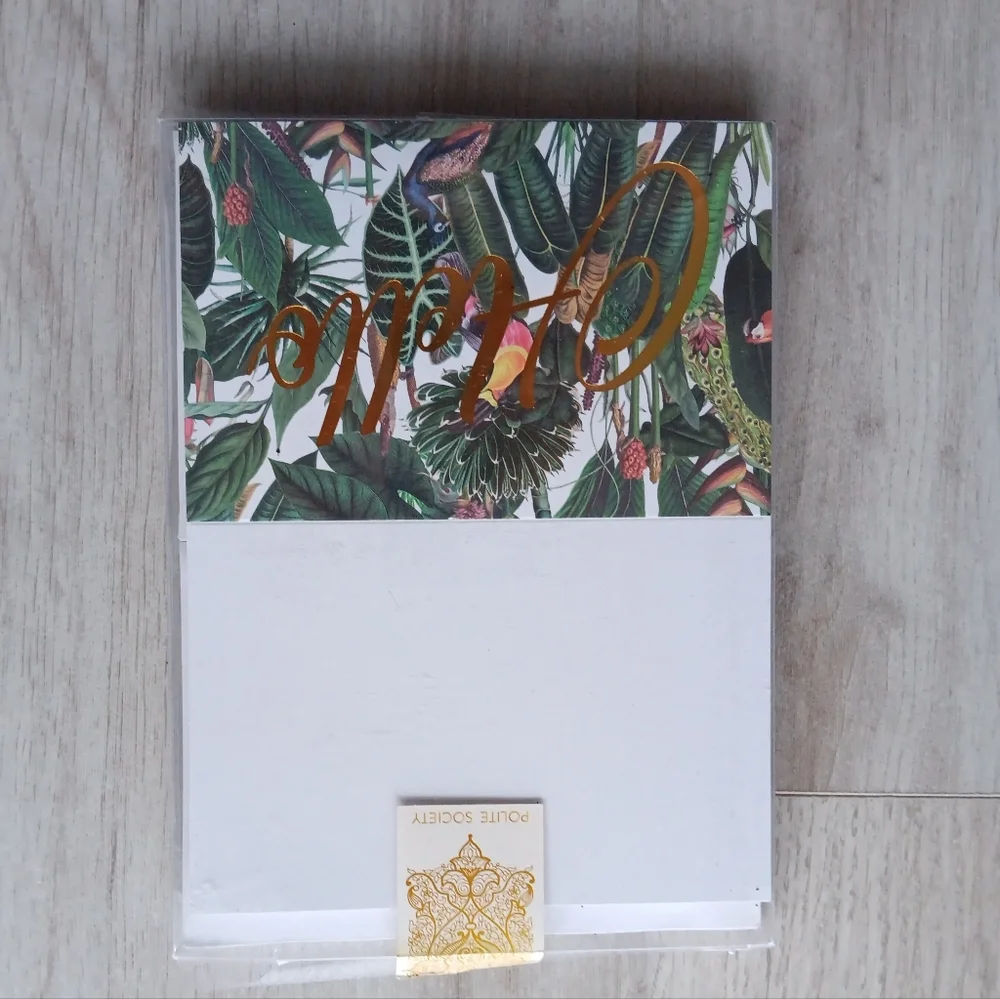 Polite Society Blank Note Cards & Envelopes Boxed Set of 20 Floral Tropical New